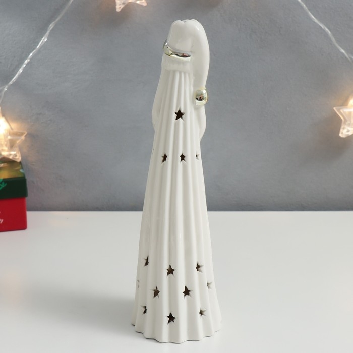 Сувенир керамика световой Сувенир керамика световой "Дедушка Мороз с веночком" золото 26х7,5х7,5 см