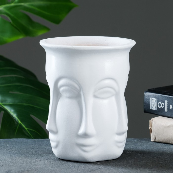 Кашпо - органайзер «Аделия» белое, 1л/ 16х13см Кашпо - органайзер «Аделия» белое, 1л/ 16х13см