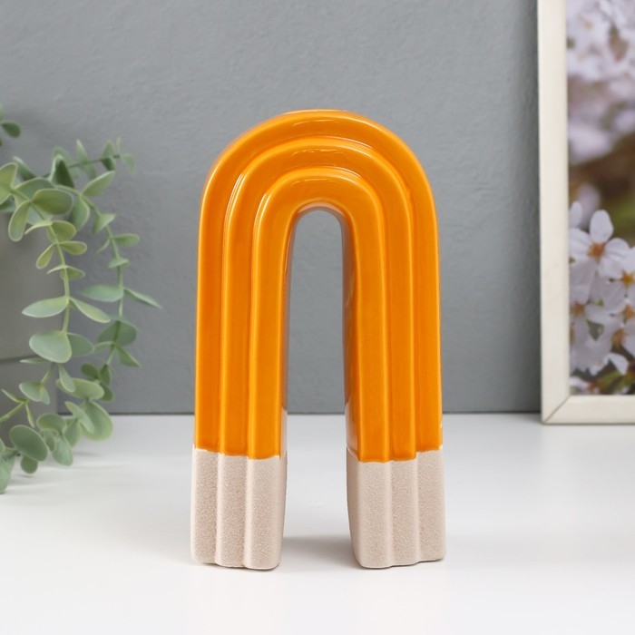 Подсвечник керамика на 1 свечу  Подсвечник керамика на 1 свечу "Скара" песочно-оранжевый 10,3х6,2х18 см