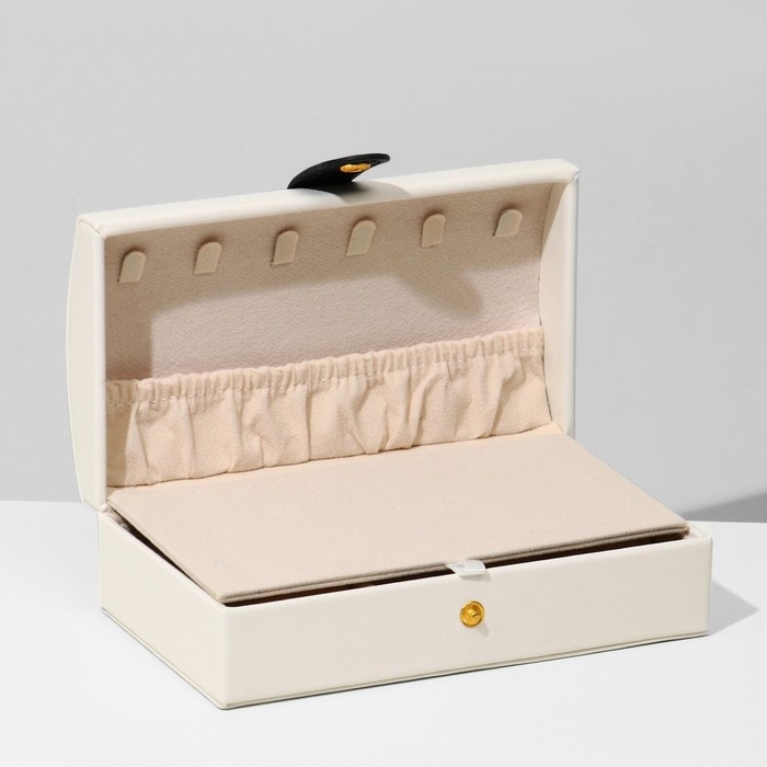 Подставка для украшений «Шкатулка» раздвижная, 17×9,5×6, цвет бежевый Подставка для украшений «Шкатулка» раздвижная, 17×9,5×6, цвет бежевый