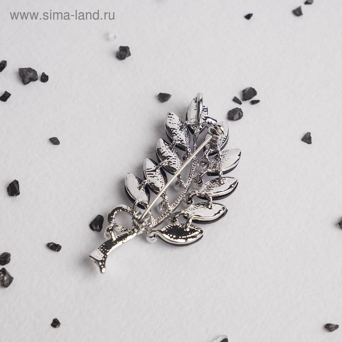 Брошь-кулон &laquo;Галиотис&raquo; завиток с жемчугом, цвет зелёный в серебре