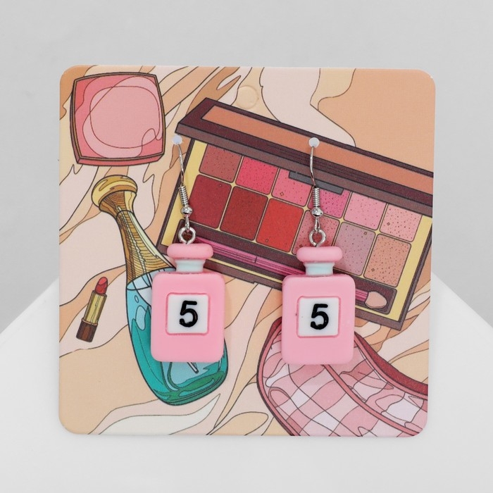 Серьги ассорти «Радость» духи, цвет бело-розовый в серебре Серьги ассорти «Радость» духи, цвет бело-розовый в серебре