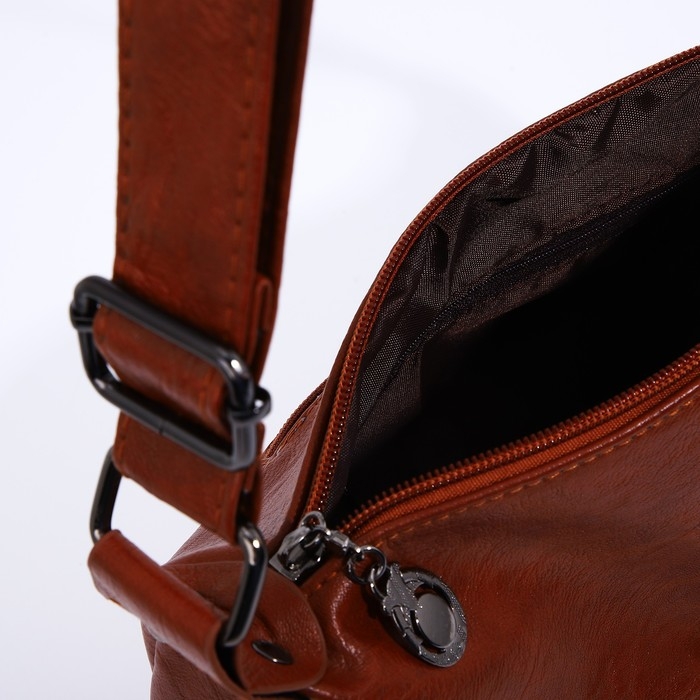 Сумка-мешок на молнии цвет коричневый