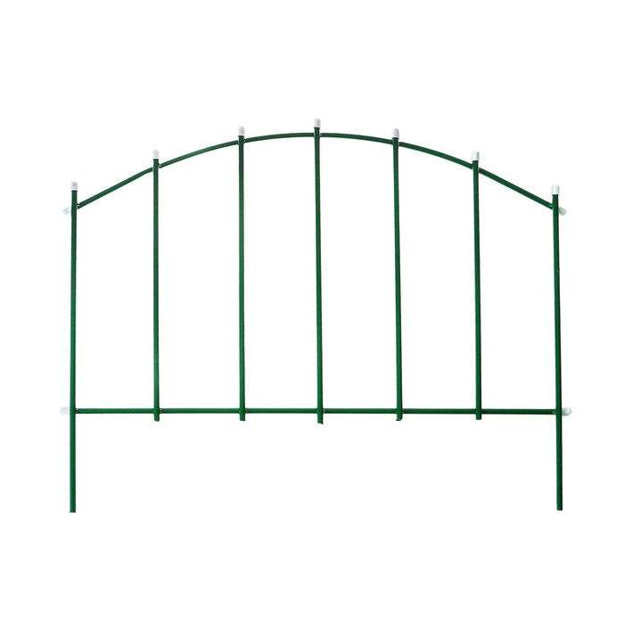 Ограждение декоративное, 68 × 410 см, 5 секций, металл, зелёное, «Вертикаль»