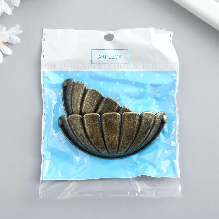 Ручка для шкатулки металл Ручка для шкатулки металл "Лепестки" бронза 7,6х3,8х1,5 см