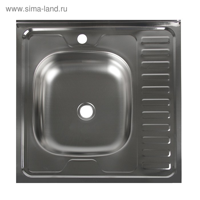 Мойка кухонная  Мойка кухонная "Владикс", накладная, без сифона, 60х60 см, левая, нержавеющая сталь 0.4 мм