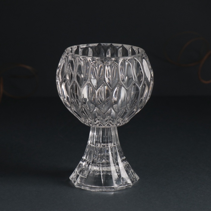 Подсвечник стекло на 1 свечу d=3 см Подсвечник стекло на 1 свечу d=3 см "Бокал шампанского" прозрачный 8х8х11 см