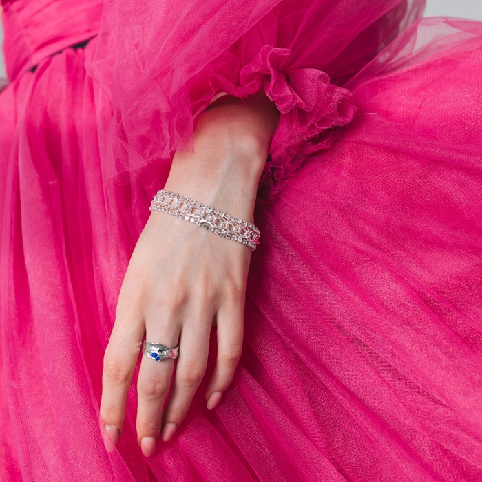 Браслет со стразами «Сияй» цепочка, цвет белый в серебре, L=18 см Браслет со стразами «Сияй» цепочка, цвет белый в серебре, L=18 см