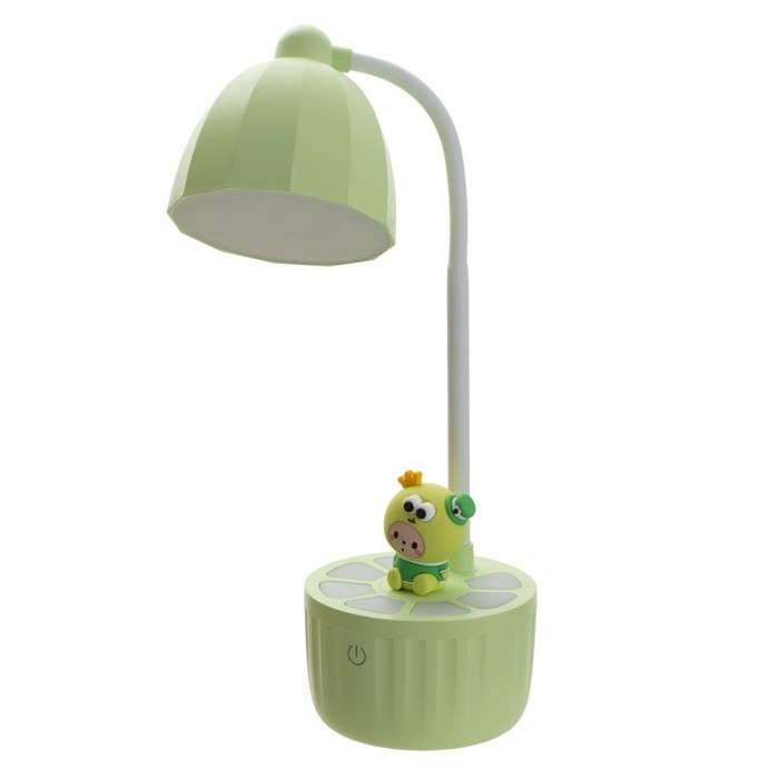 Лампа настольная  Лампа настольная "Мини лягушенок" LED 3 режима 6,4Вт USB салатовый 10х10х37,5 см RISALUX