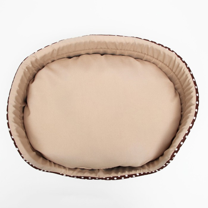 Лежанка  Лежанка "Горошек", 49 х 36 х 17 см, бязь, коричневая