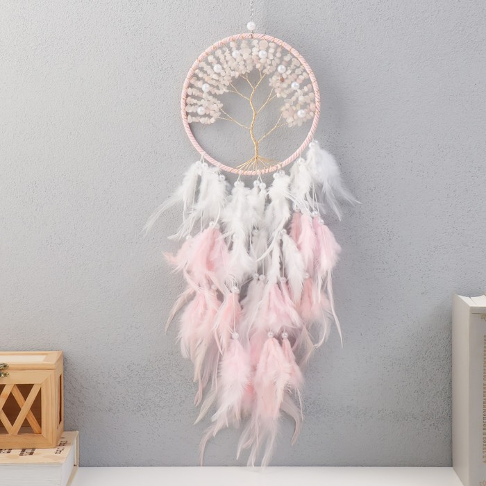 Ловец снов Ловец снов "Дерево с жемчугом" бело-розовый d=16 см 65х16 см МИКС