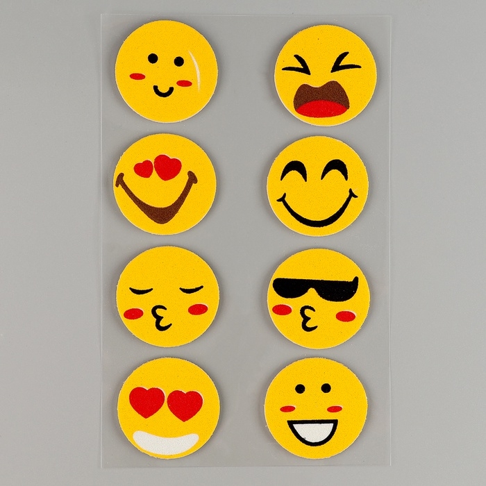 Набор наклеек из EVA  Набор наклеек из EVA "Смайлики", 8 шт   МИКС