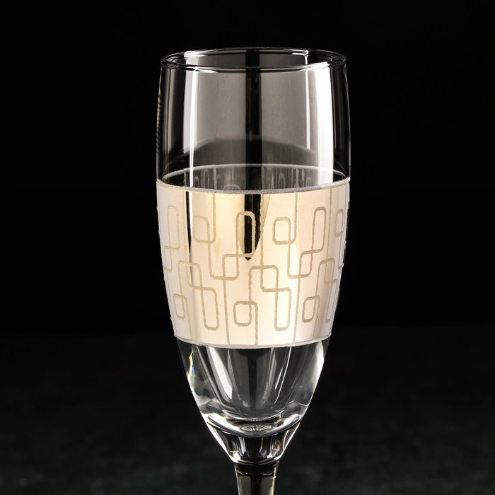 Набор бокалов «Геометрия», 170 мл, с гравировкой и напылением, 6 шт, цвет напыления золотой Набор бокалов «Геометрия», 170 мл, с гравировкой и напылением, 6 шт, цвет напыления золотой