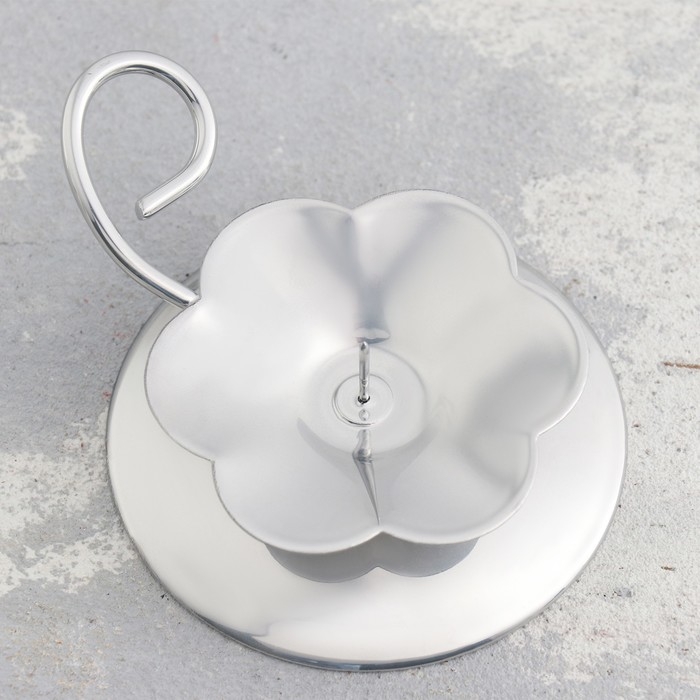 Подсвечник Подсвечник "Цветок Н" металл на одну свечу, 9х3,5 см, хром