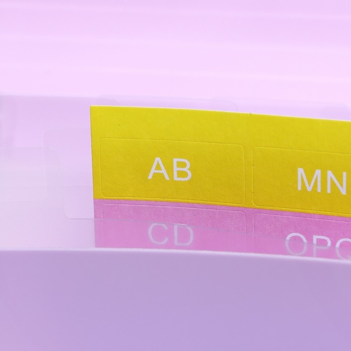 Папка на резинке А6, 12 отделений, узоры, фиолетовая пастель Папка на резинке А6, 12 отделений, узоры, фиолетовая пастель