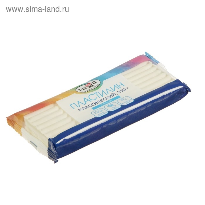 Пластилин 250 г,  Пластилин 250 г, "Гамма" Классический, белый