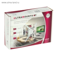 Кронштейн Ultramounts UM864W, для ТВ, наклонно-поворотный, 13-43", 60-190 мм от стены, белый