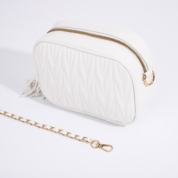 Сумка кросс-боди на молнии, цвет белый Сумка кросс-боди на молнии, цвет белый