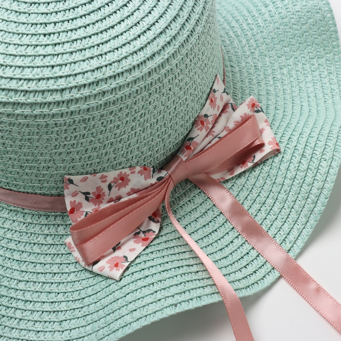 Шляпа для девочки Шляпа для девочки "Милашка" MINAKU, р-р 54, цв.голубой