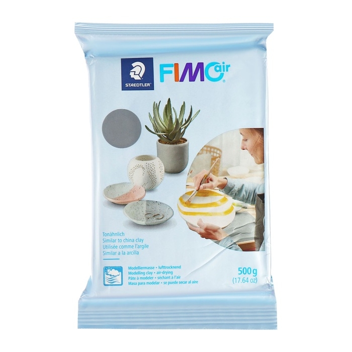 Масса для лепки самоотвердевающая серая 500г FIMO Air basic 8100-80 Масса для лепки самоотвердевающая серая 500г FIMO Air basic 8100-80