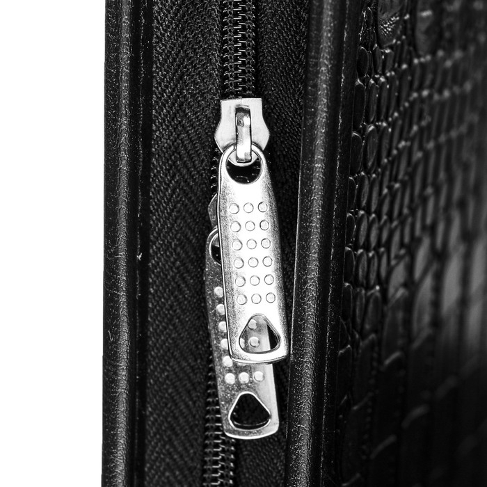 Папка деловая, искусственная кожа, для бумаг, 370 х 275 х 50 мм, ручка-трансформер, 3Д54 Папка деловая, искусственная кожа, для бумаг, 370 х 275 х 50 мм, ручка-трансформер, 3Д54 "Крокодил", черная