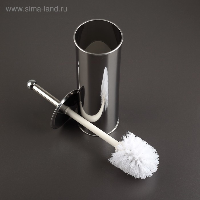 Ёршик для унитаза с подставкой, 9,5&times;9,5&times;37 см, цвет хром