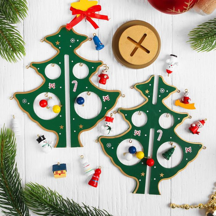 Сувенир новогодний  Сувенир новогодний "Елка на подставке" (градиент, цвет микс)