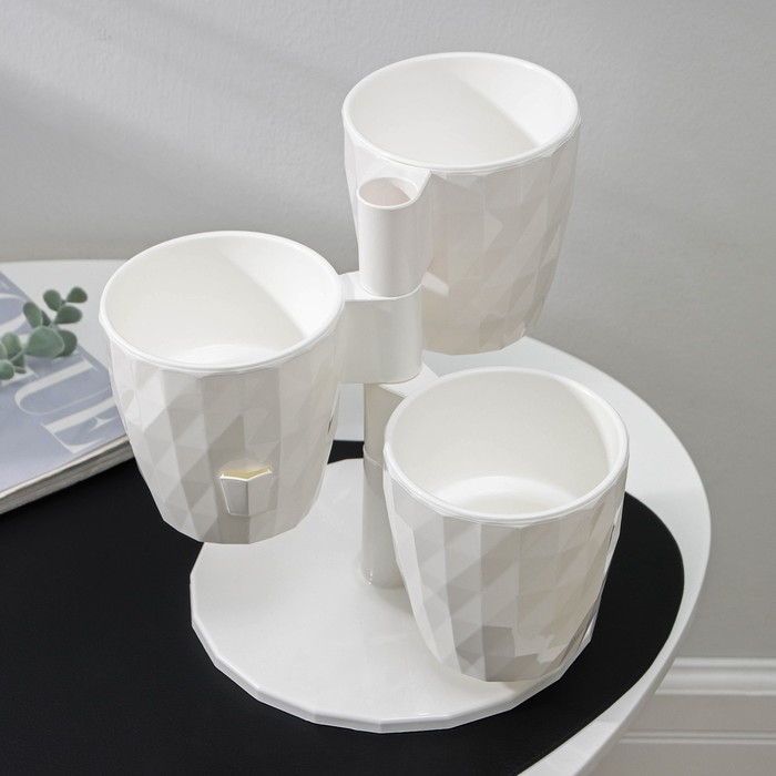 Кашпо многоярусное Ruby «Каскад», 3 шт, 1 л, цвет белый Кашпо многоярусное Ruby «Каскад», 3 шт, 1 л, цвет белый