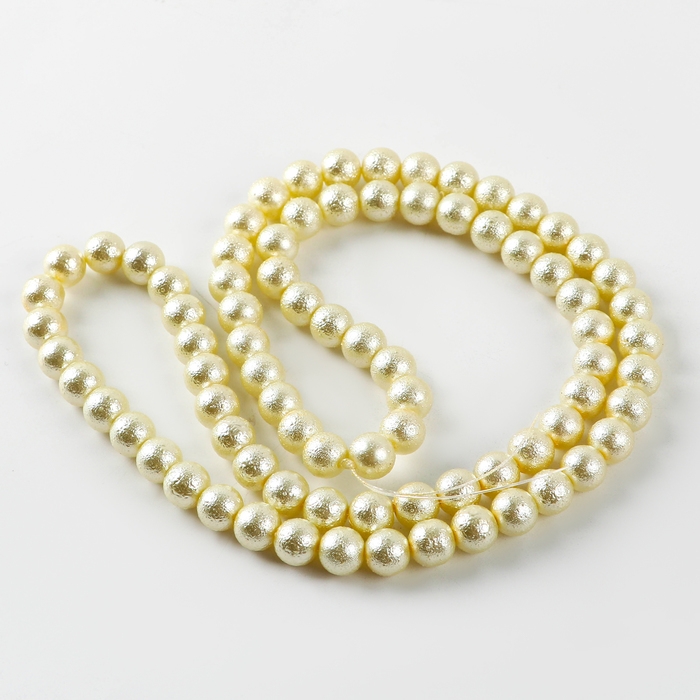 Бусины из стекла, набор 78 шт., размер 1 шт. — 10 мм, цвет белое золото