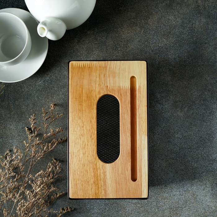 Салфетница «Эстетика», 21×12×10 см, цвет коричневый Салфетница «Эстетика», 21×12×10 см, цвет коричневый