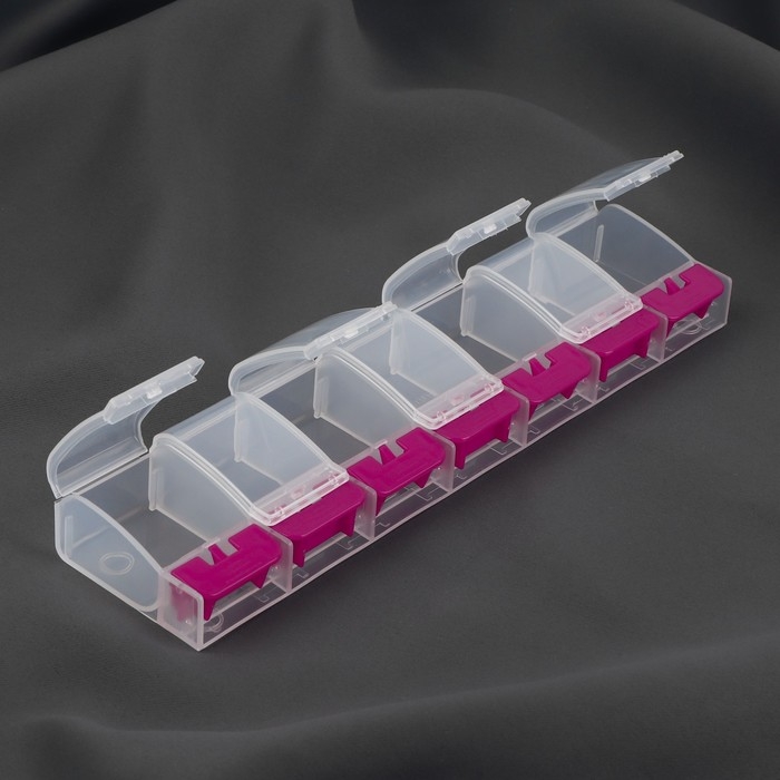 Органайзер для хранения мелочей, 7 отделений, с кнопками, 22 × 5 × 2,5 см