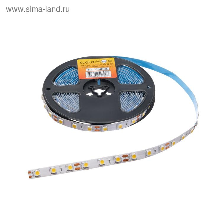 Светодиодная лента Ecola PRO 5 м, IP20, SMD5050, 60 LED/м, 14.4 Вт/м, 12 В, 4200К Светодиодная лента Ecola PRO 5 м, IP20, SMD5050, 60 LED/м, 14.4 Вт/м, 12 В, 4200К
