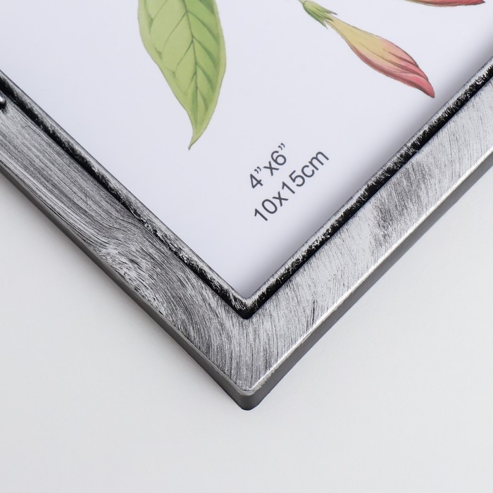 Фоторамка пластик на 3 фото 10х15, 13х13 см  Фоторамка пластик на 3 фото 10х15, 13х13 см "Виноград" тёмное серебро 26х33 см