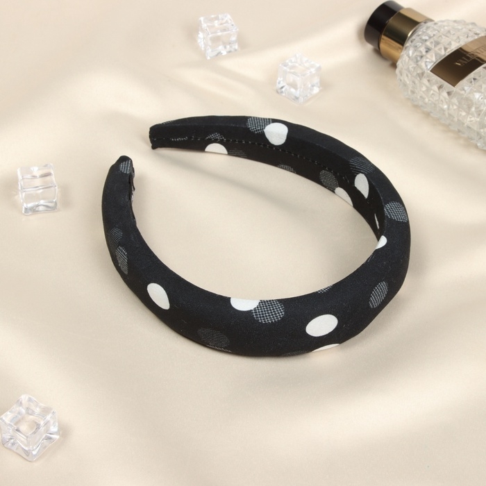 Ободок для волос Ободок для волос "Жаннет" стиль круги, 3 см, бело-чёрный