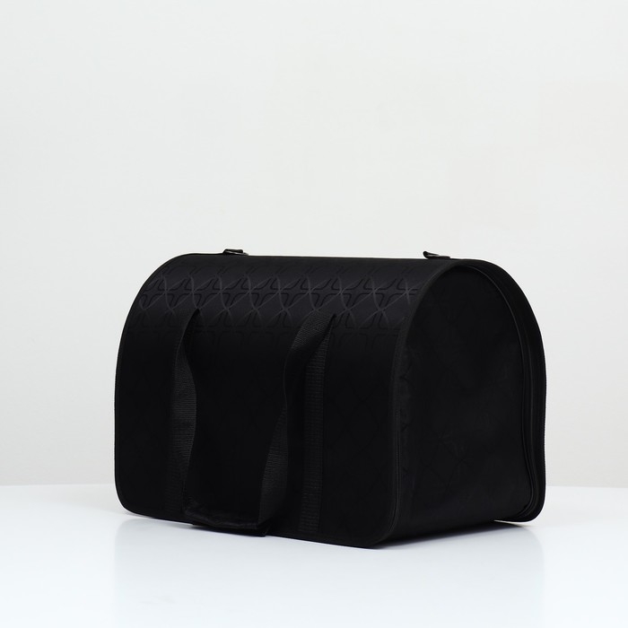 Сумка - переноска для животных Сумка - переноска для животных "Люкс", ПВХ, жаккард, 49 х 30 х 35 см, чёрная