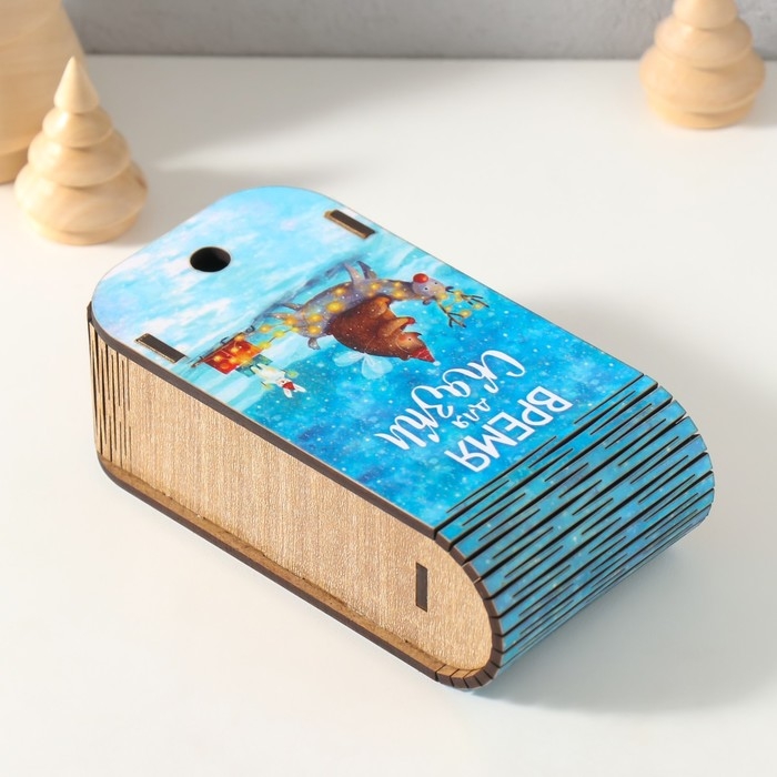 Новогодняя шкатулка-книга  Новогодняя шкатулка-книга "Время для сказки" 13х7х4 см
