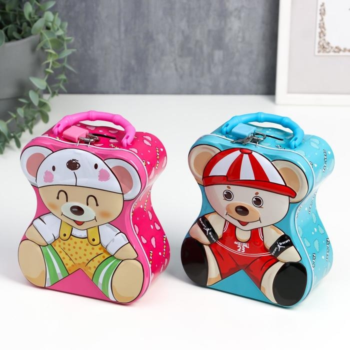 Копилка металл Копилка металл "Нарядный мышонок" МИКС 14,5х7,2х17,1 см