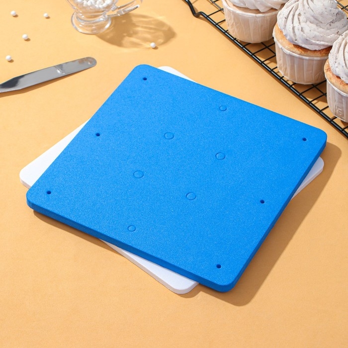 Набор матов для моделирования и сушки цветов из мастики Доляна, 20×20×3,5 см, 2 шт, цвет белый, синий Набор матов для моделирования и сушки цветов из мастики Доляна, 20×20×3,5 см, 2 шт, цвет белый, синий