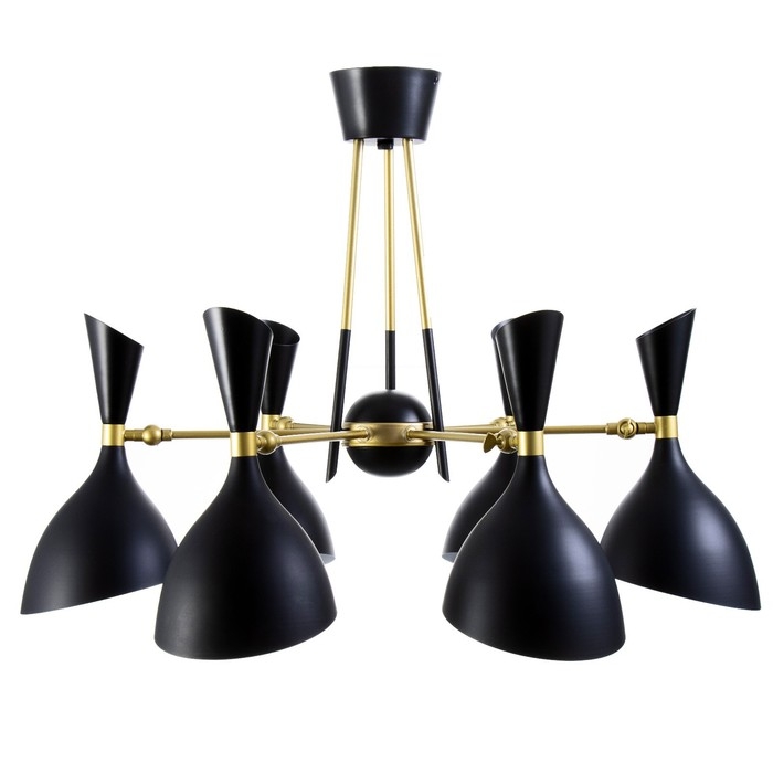 Люстра Люстра "Бастони" 6хЕ14 40Вт черно-золотой 70х70х54 см BayerLux