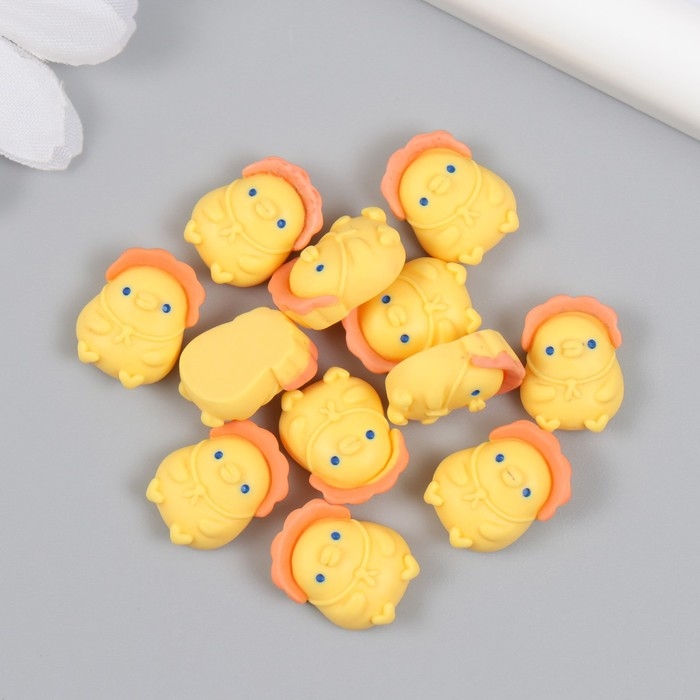 Декор для творчества пластик Декор для творчества пластик "Цыплёнок в чепчике" набор 12 шт 1,5х1,2 см