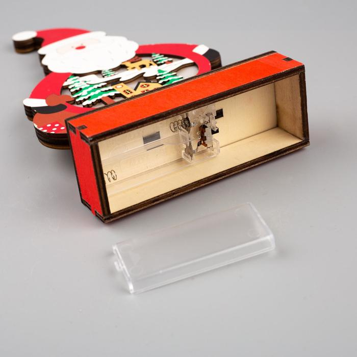 Светодиодная фигура «Дед Мороз» 13 × 14 × 5 см, дерево, батарейки ААх2 (не в комплекте), свечение тёплое белое