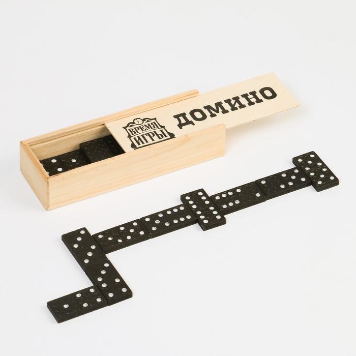 Домино Домино "Время игры", 28 шт, 15 х 5 х 3 см, костяшка 3.7 х 1.9 см