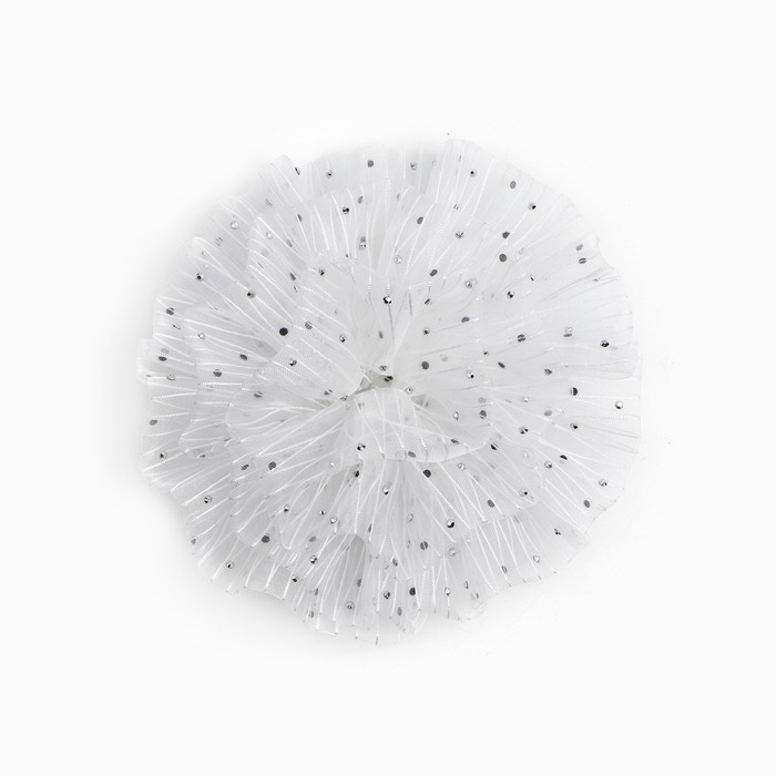 Выпускной. Бант для волос на резинке, белый, 11 см, Кошечка Мари