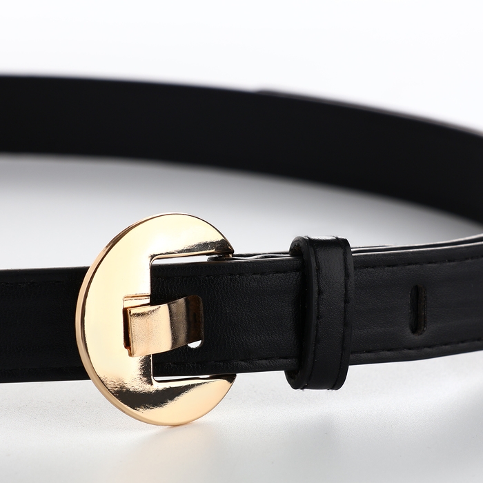 Ремень женский, ширина 2,5 см, пряжка металл, цвет чёрный Ремень женский, ширина 2,5 см, пряжка металл, цвет чёрный