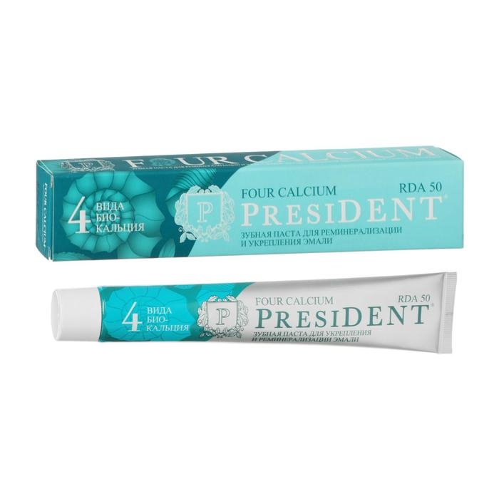 Зубная паста President Four Calcium, 50 RDA, 75 мл Зубная паста President Four Calcium, 50 RDA, 75 мл