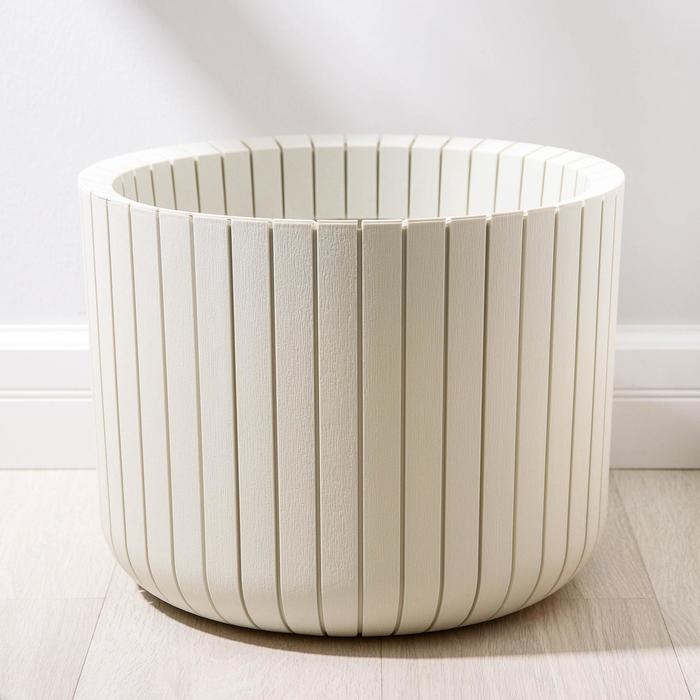 Кашпо «Шато», 29 л, цвет белый ротанг Кашпо «Шато», 29 л, цвет белый ротанг