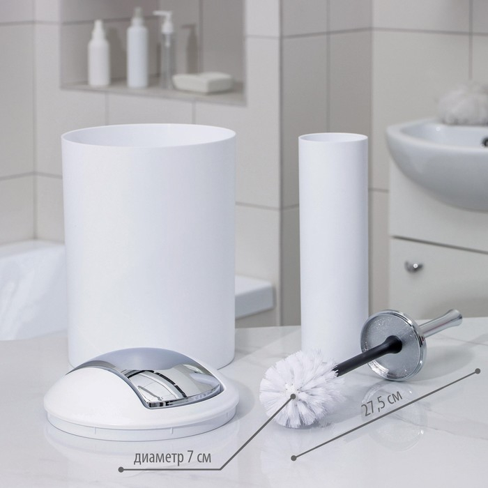 Набор аксессуаров для ванной комнаты SAVANNA «Сильва», 6 предметов (дозатор, мыльница, 2 стакана, ёршик, ведро), цвет белый Набор аксессуаров для ванной комнаты SAVANNA «Сильва», 6 предметов (дозатор, мыльница, 2 стакана, ёршик, ведро), цвет белый