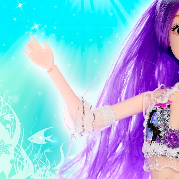 Кукла сказочная «Волшебная русалочка», цвет фиолетовый Кукла сказочная «Волшебная русалочка», цвет фиолетовый