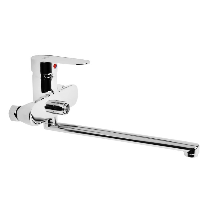 Смеситель для ванны ZEIN Z2741, излив 28 см, с кнопкой, картридж 35 мм, душевой набор, хром Смеситель для ванны ZEIN Z2741, излив 28 см, с кнопкой, картридж 35 мм, душевой набор, хром