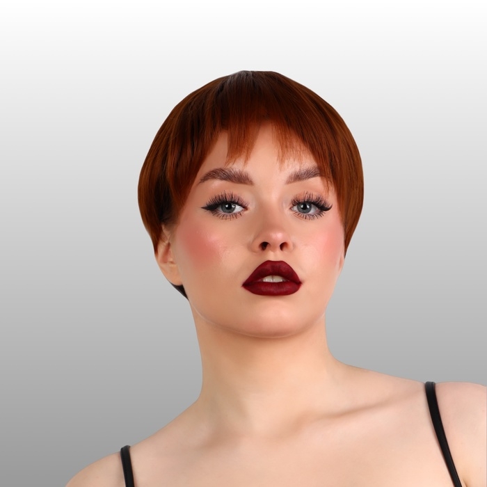 Парик искусственный, с чёлкой, каре, имитация кожи, 16 см, 160 гр, цвет рыжий Парик искусственный, с чёлкой, каре, имитация кожи, 16 см, 160 гр, цвет рыжий